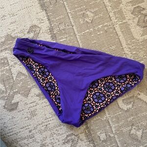 Maaji low rise Purple Bikini Bottom with Floral Trim